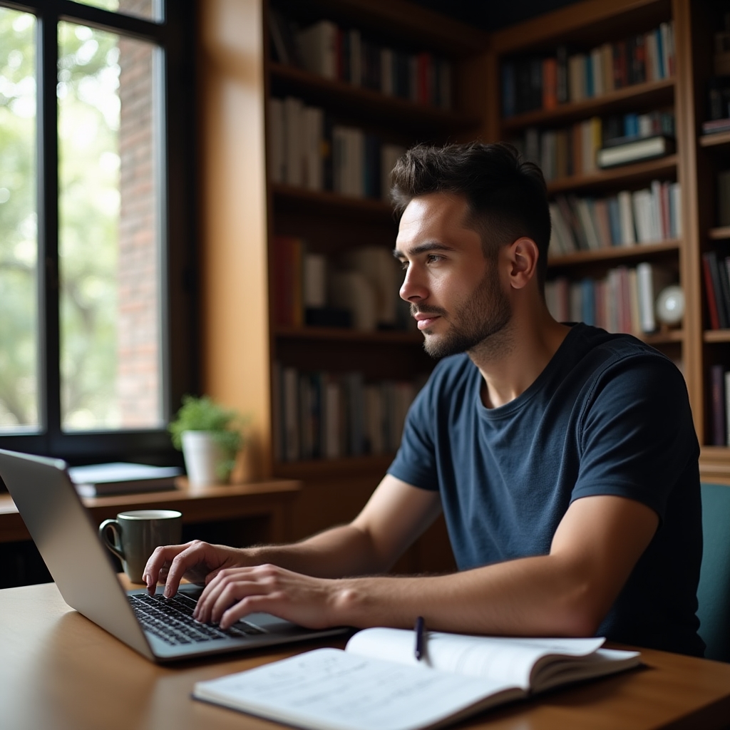 Freelancer care lucrează la laptop cu calcule de activitate